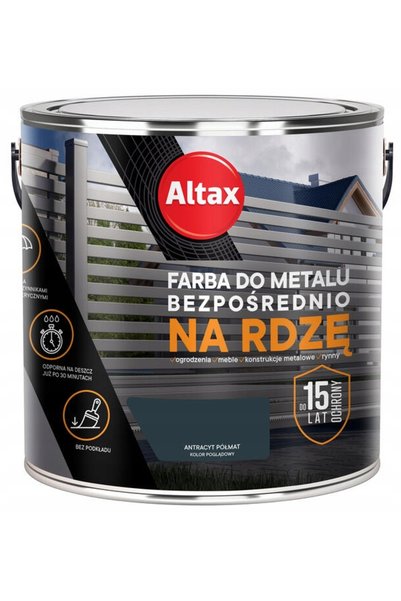 Altax Vopsea metalică antirugină antracit semimat 2.5L