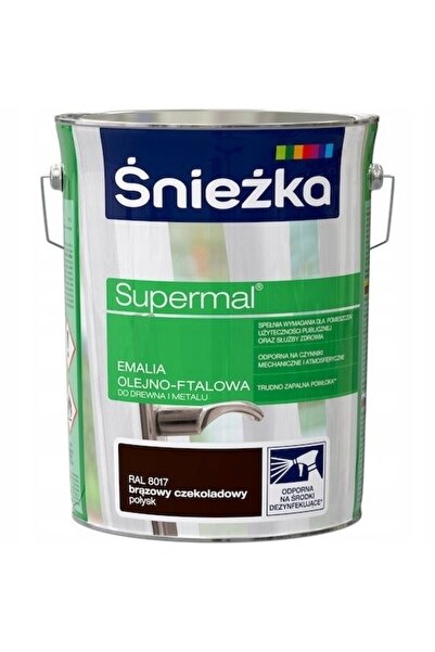 Śnieżka SUPERMAL EMALIA OLEJNO PHALATE LEMN METAL BRONZE CIOCOLATĂ 8017 5L
