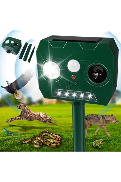 OEM Dispozitiv solar cu ultrasunete anti-animale și păsări, Senzor PIR, LED s...