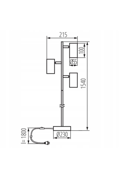 KANLUX 3x 10W GU10 230V Lampadar alb cu întrerupător