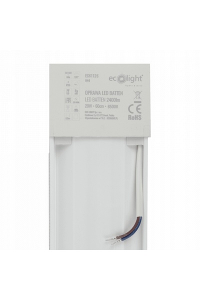 ecolight 4X Corp de iluminat LED tip tub, montat la suprafață pe tavan, 60 cm...