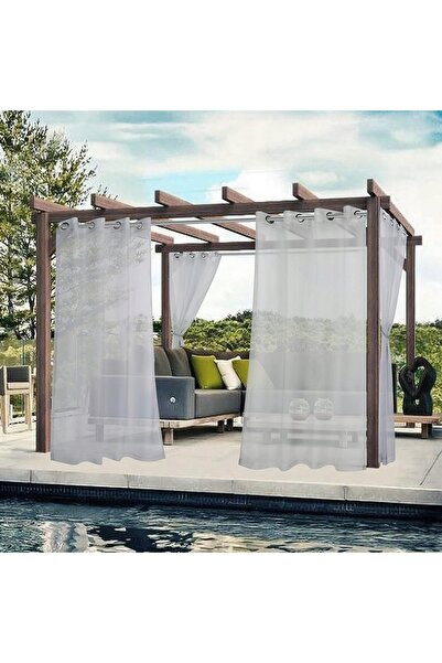 NO BRAND PERDELE PENTRU TERRASĂ TRANSPARENTĂ IMPERMEABILĂ 137X213 GRI DESCHIS