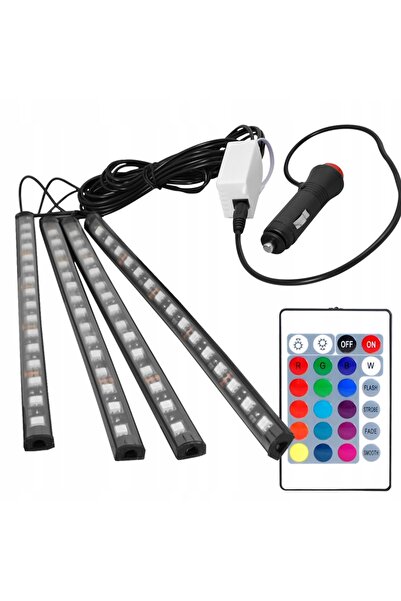 LTC ILUMINARE INTERIOARĂ AUTO 4X 15 BENZI LED 27cm RGB CU TELECOMANDĂ
