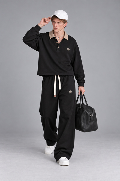DEFEND Men's Baggy Fit Polo Collar Combination Set
