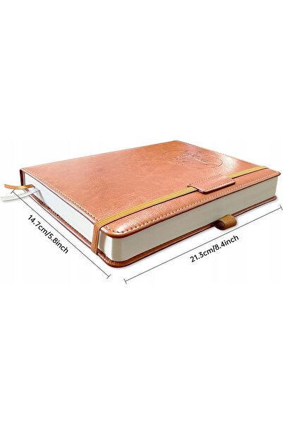 NO BRAND Caiet A5, 256 de pagini, cu copertă rotundă, imitație de piele.