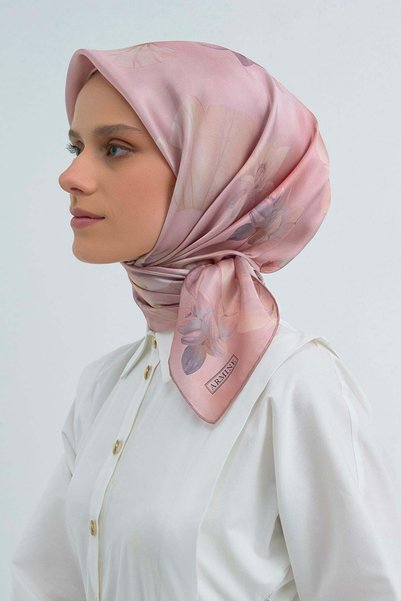 Armine Silk Scarf 2026 Spring-Summer - 9505D-01 - Nilüfer Model - Tivil