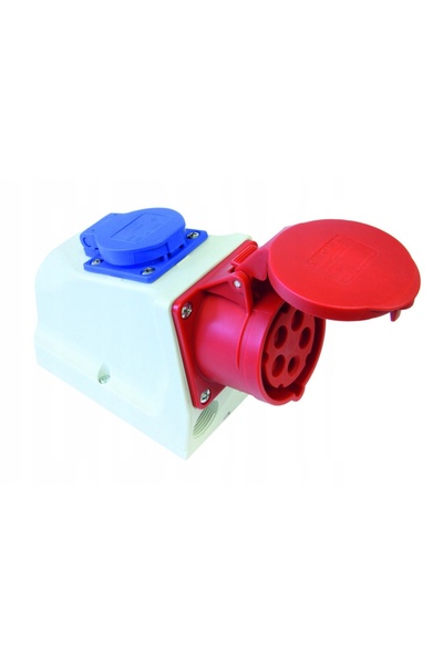 PCE Priză combinată CEE 16A 400V 3P+Z+N + 230V cu pini conectabili IP44