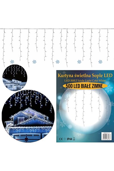 NO BRAND SOPLE 500 LED alb rece + LUMINI EXTERIOARE FLASH 23m Ghirlandă Perdea