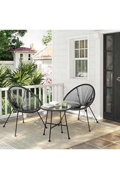 SONGMICS Set mobilier de exterior pentru terasă, masă și 2 scaune