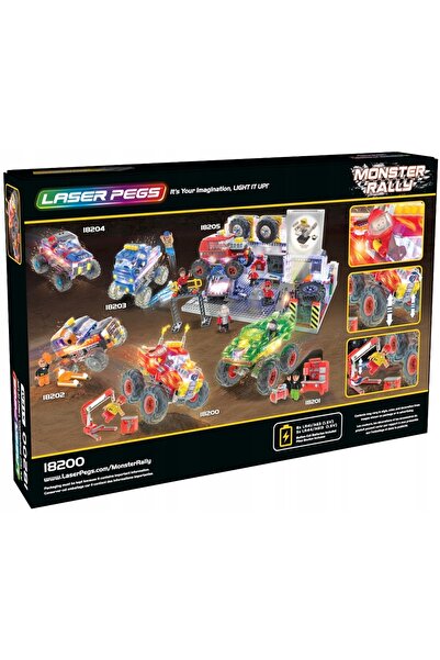 LASER PEGS Cărămizi luminoase LED, focuri, furie, monster truck 18200