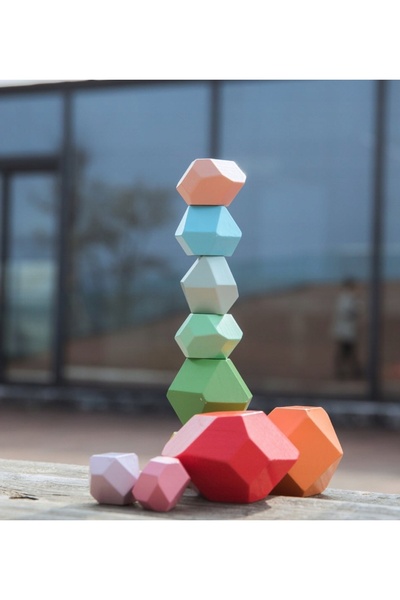 UMU BLOCURI DE LEMN, PIETRE, PUZZLE DE ECHILIBRU, JUCĂRIE MONTESSORI