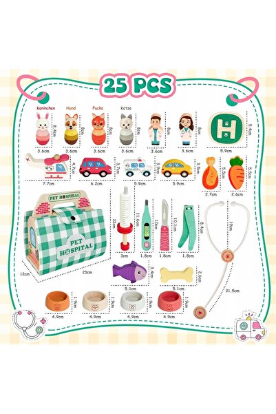 NO BRAND SET DE JOC DE ROLURI „VETERINARUL” DIN LEMN – SET DE CADOU