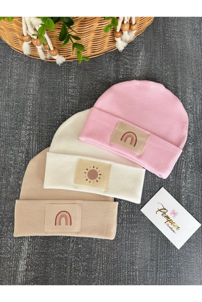 pempem bandana Baby Girl Camisole Labelled Beret 3 Pieces, Baby Gift