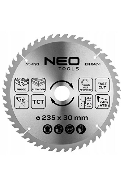 NO BRAND Disc NEO pentru mașină de tăiat lemn 235 x 30 mm 48 dinți ATB pentru...