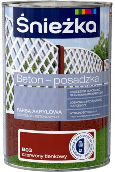 Śnieżka Vopsea acrilică pentru pardoseli din beton B03 Oxid Roșu 0.8L