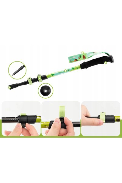 Qunature Bețe de trekking 2 buc. ALU 51-100cm COPII 60013001 verde-galben
