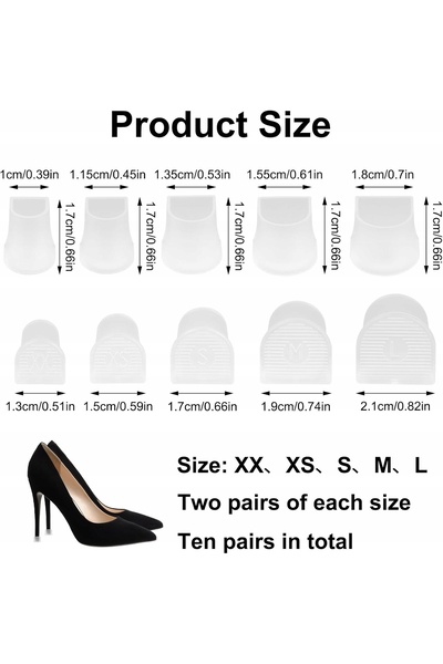 NO BRAND PROTECȚII PENTRU TOCURI 5 PERECHI XXS - L ANTI-ALUNECARE SIGURANȚĂ P...