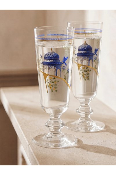 LC Waikiki Lcw Home Mixed Set of 2 Printed Glass Water Cups 180 ml