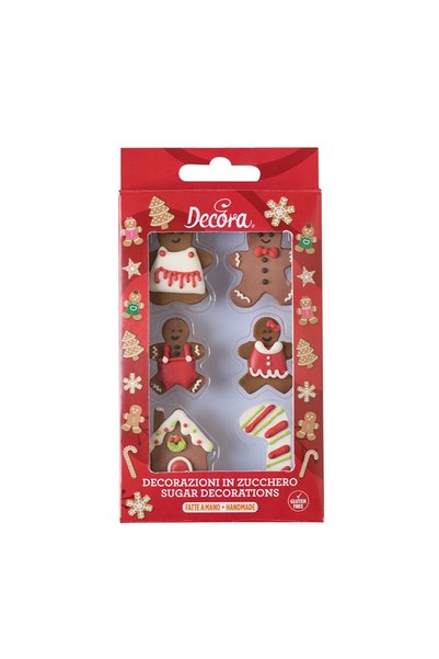 DECORA Διακοσμητικά ζάχαρης οικογένειας από μπισκότα τζίντζερ – 6 τεμάχια