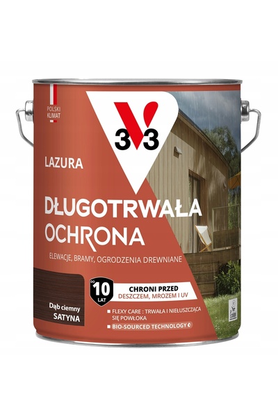 V33 LAZURA TRATAMENT DE PROTECȚIE A LEMNULUI CU DURABILITATE DE 10 ANI PENTRU...