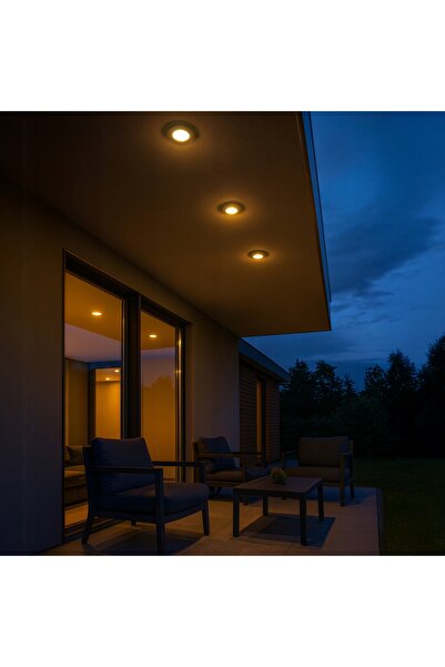 LEDtechnics 6x Downlight extern etanș, încastrat, cu halogen, IP44, GU10, 6W,...