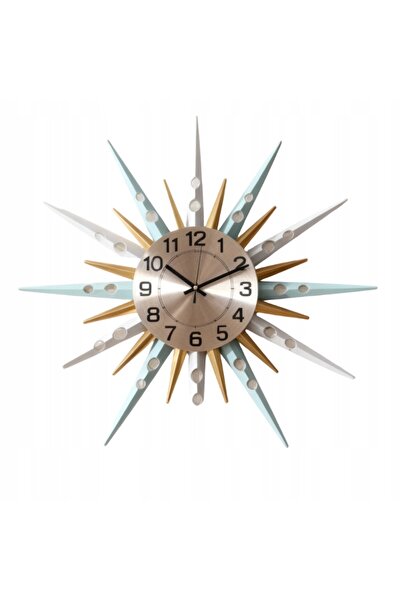 NO BRAND Ceas de perete, metal, 58 cm, auriu