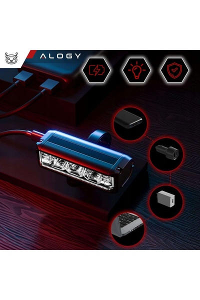 ALOGY Far de bicicletă cu LED halogen, lampă frontală pentru bicicletă