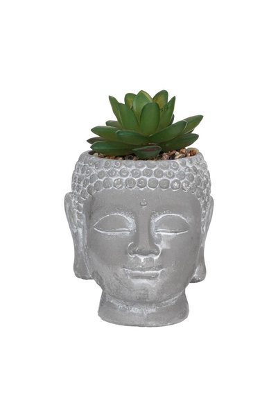 OEM Ghiveci Decorativ Cap de Buddha cu Plantă Artificială 8x8x9.5 cm – Decor ...