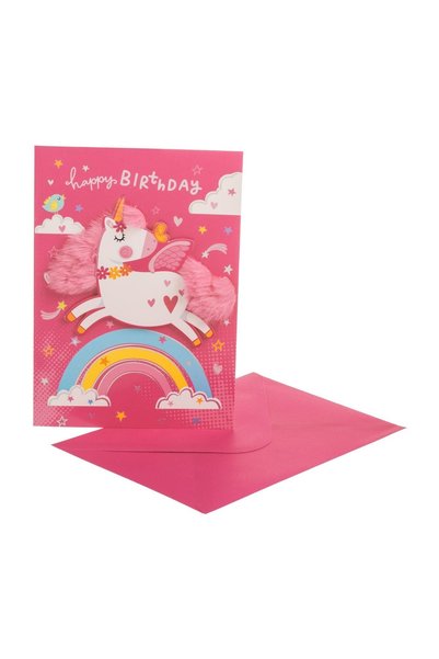 OEM Felicitare Zi de Nastere cu Model Unicorn "Happy Birthday" 13x19 cm și Pl...