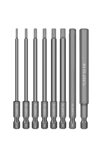 Choice Electric Hexagonal Bit Screwdriver Socket Bit 8pcs 100mm Hex Head Alle...