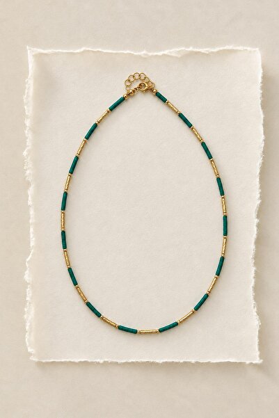 New Obsessions Turquoise Beaded Gold Necklace