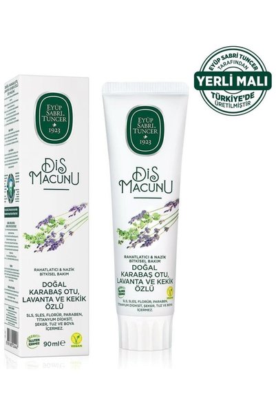 Eyüp Sabri Tuncer Natural Black Pepper, Lavender and Thyme Extract Toothpaste 90 ml Mint Flavored Gluten-Free