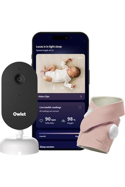 Owlet Press Owlet Dream Duo - جهاز مراقبة ذكي للأطفال معتمد من إدارة الغذاء و...