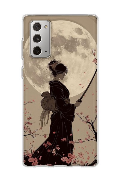 lelia Samsung Galaxy Note 20 Compatible Geisha Full Moon Printed Transparent ...