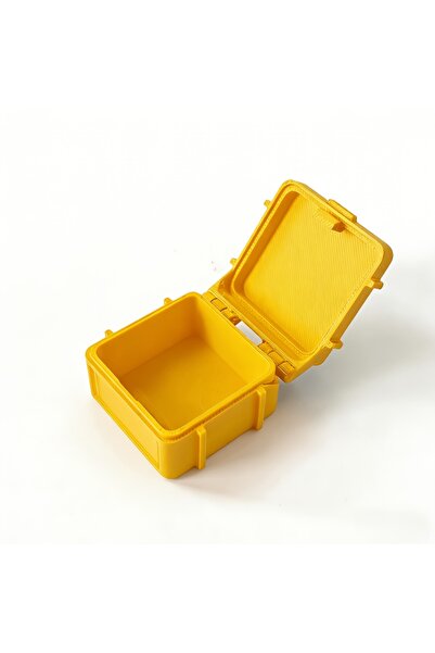 Choice YELLOW 1pc Small Hardware Storage Box, Stackable Design Sealed Bayonet...