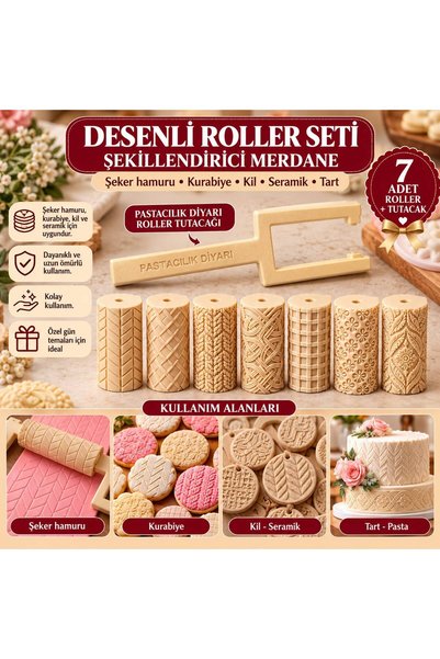 Genel Markalar KURABİYE ŞEKİLLENDİRİCİ ROLLER 8 prç kurabiye/tart kenarı/şeke...