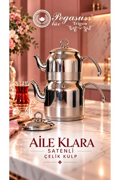 PEGASUSS FABEL ÇELİK AİLE KLARA SATENLİ ÇELİK KULP - ÜST 1,7 LİTRE , ALT 2,5 ...