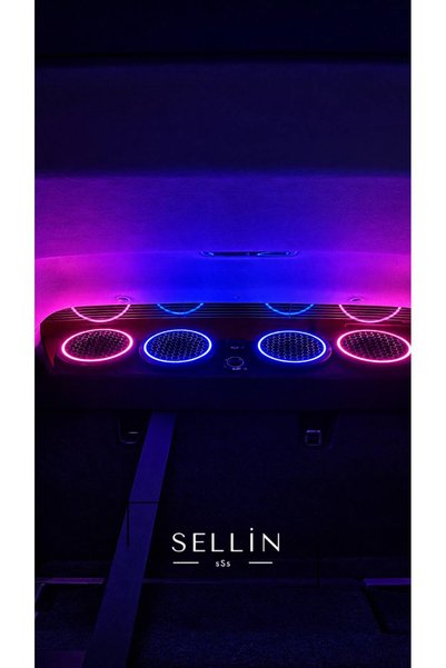 sellin Araç Ses Sistemi LED’li Hoparlör Ambiyans Çerçevesi – 4’lü Set 2 Pembe...
