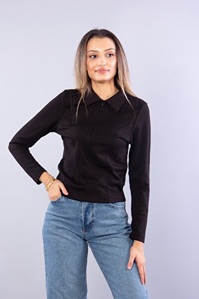 Mckanzie 6643 (N-2294) Bluză sport din modal cu guler polo și fermoar