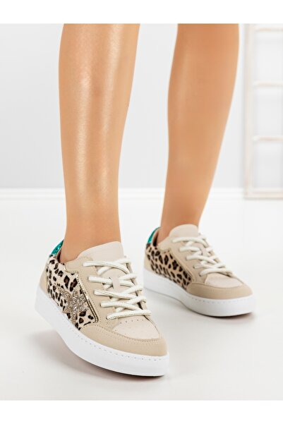 CM Sneakers dama bej din piele ecologica si material textil Cradrys