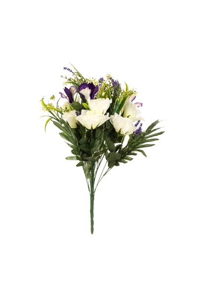 OEM Buchet Flori Artificiale Mov și Albe 60 cm – Decor Realist pentru Casă și...