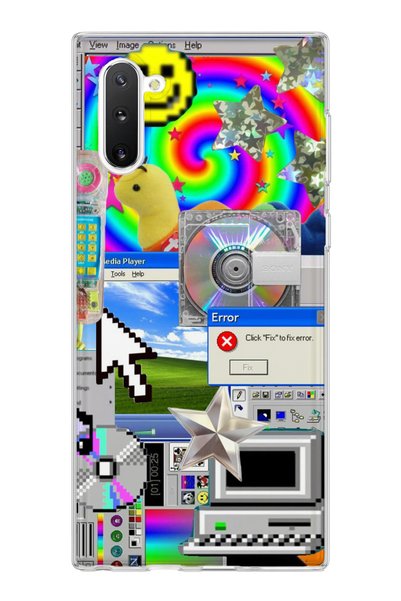 lelia Samsung Galaxy Note 10 Compatible Rainbow Old Computer Printed Transpar...
