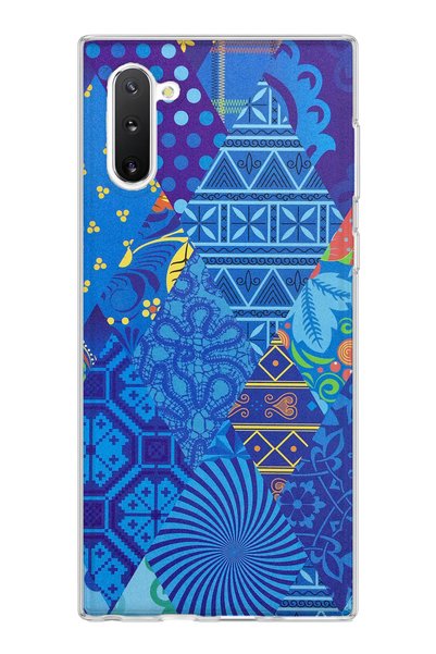lelia Samsung Galaxy Note 10 Compatible Blue Blue Print Transparent Phone Case