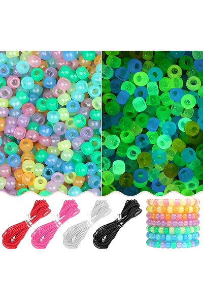 Choice noctilucent 300+pcs Multi-Color Glow-in-the-dark Pony Beads Set for DI...