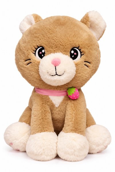 craftivio 40 cm plush cat toy - beige brown cute kitten, sleep buddy & playmate