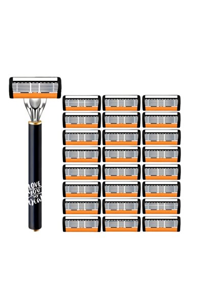 Choice 1 handle 24blades 6 Blade Manual Razor for Men, Portable Travel Shaver...