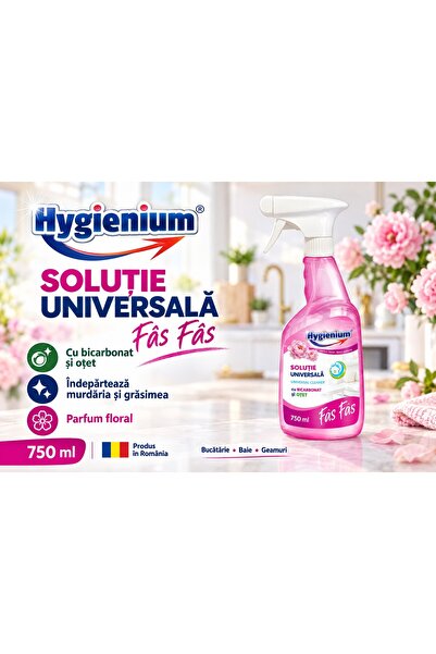Hygienium Solutie universala de curatare cu bicarbonat si otet, parfum floral...