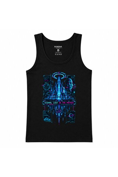 Rabona Fashion Signal Lost in the Matrix Cyberpunk Neon City Graphic Tank Top