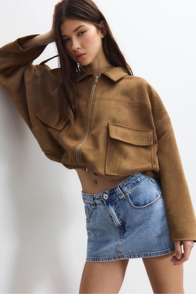 Stradivarius D62 denim şort etek