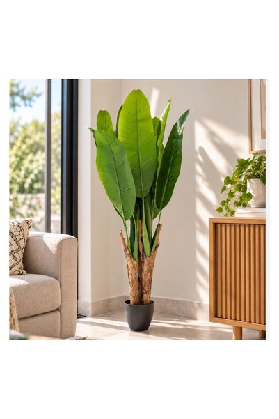 OEM Ghiveci Decorativ de Podea cu Bananier Artificial 125 cm – Decor Realist ...